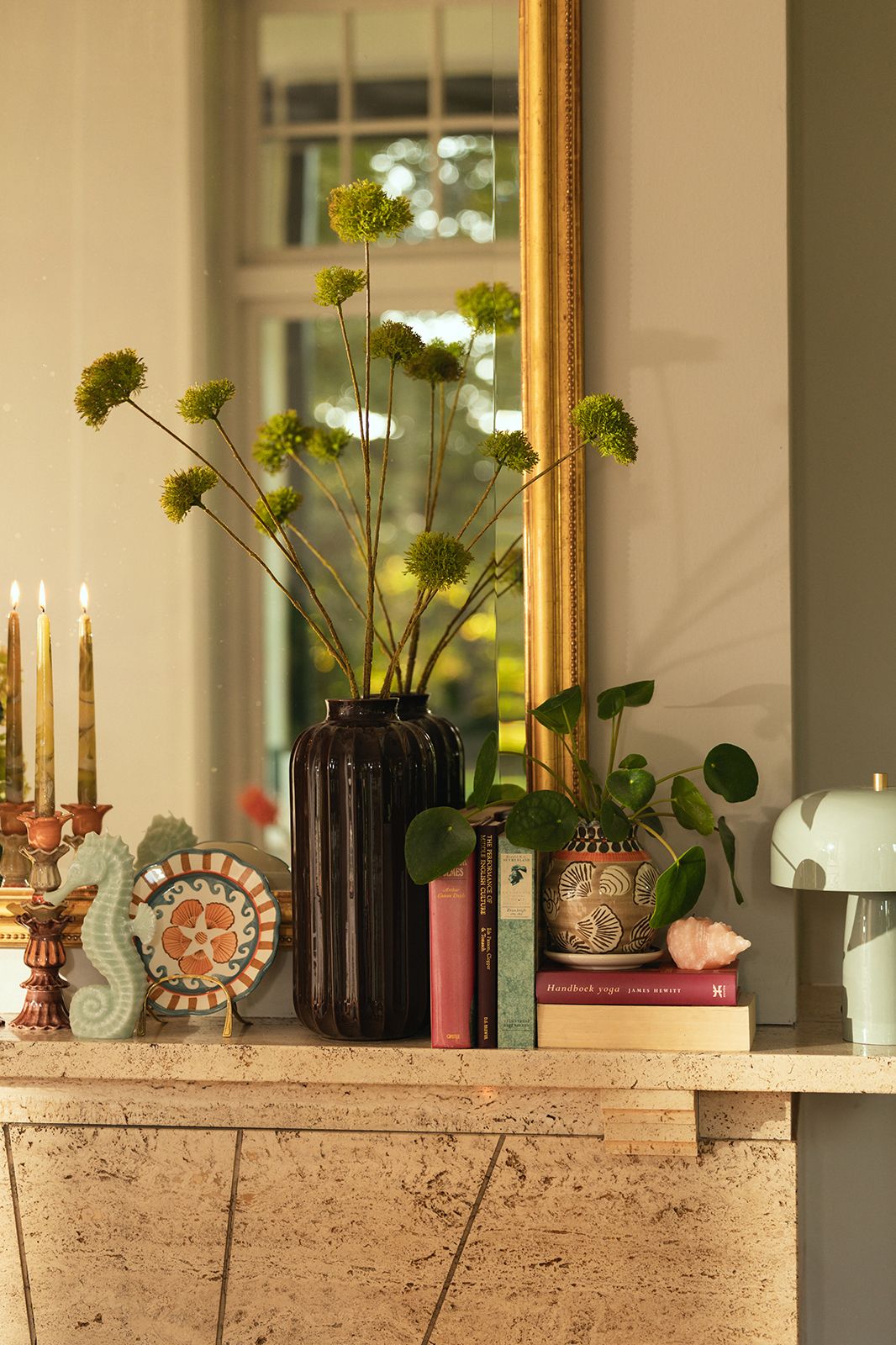 Goudkleurige messing standaard