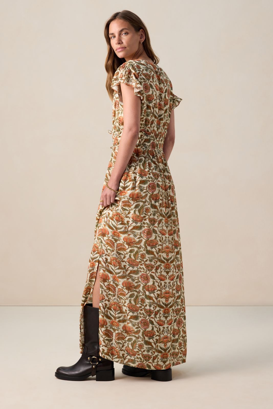 Witte maxi jurk met print