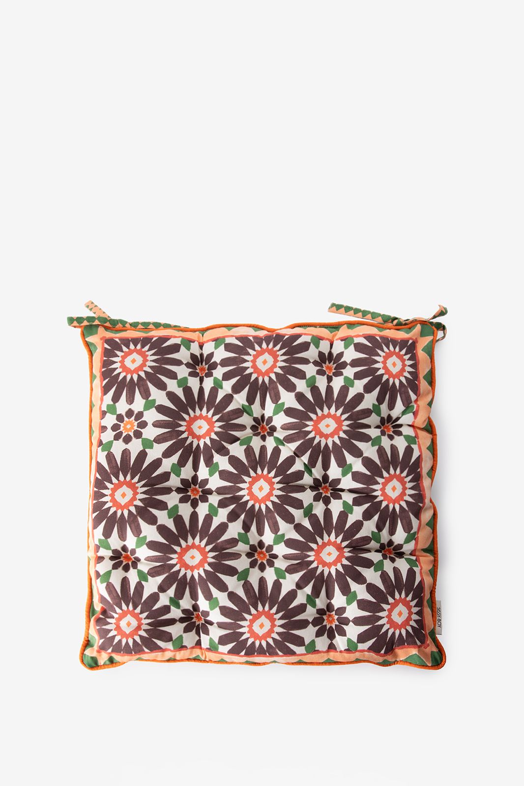 Multicolour tuinkussen met bloemen moza茂ek print