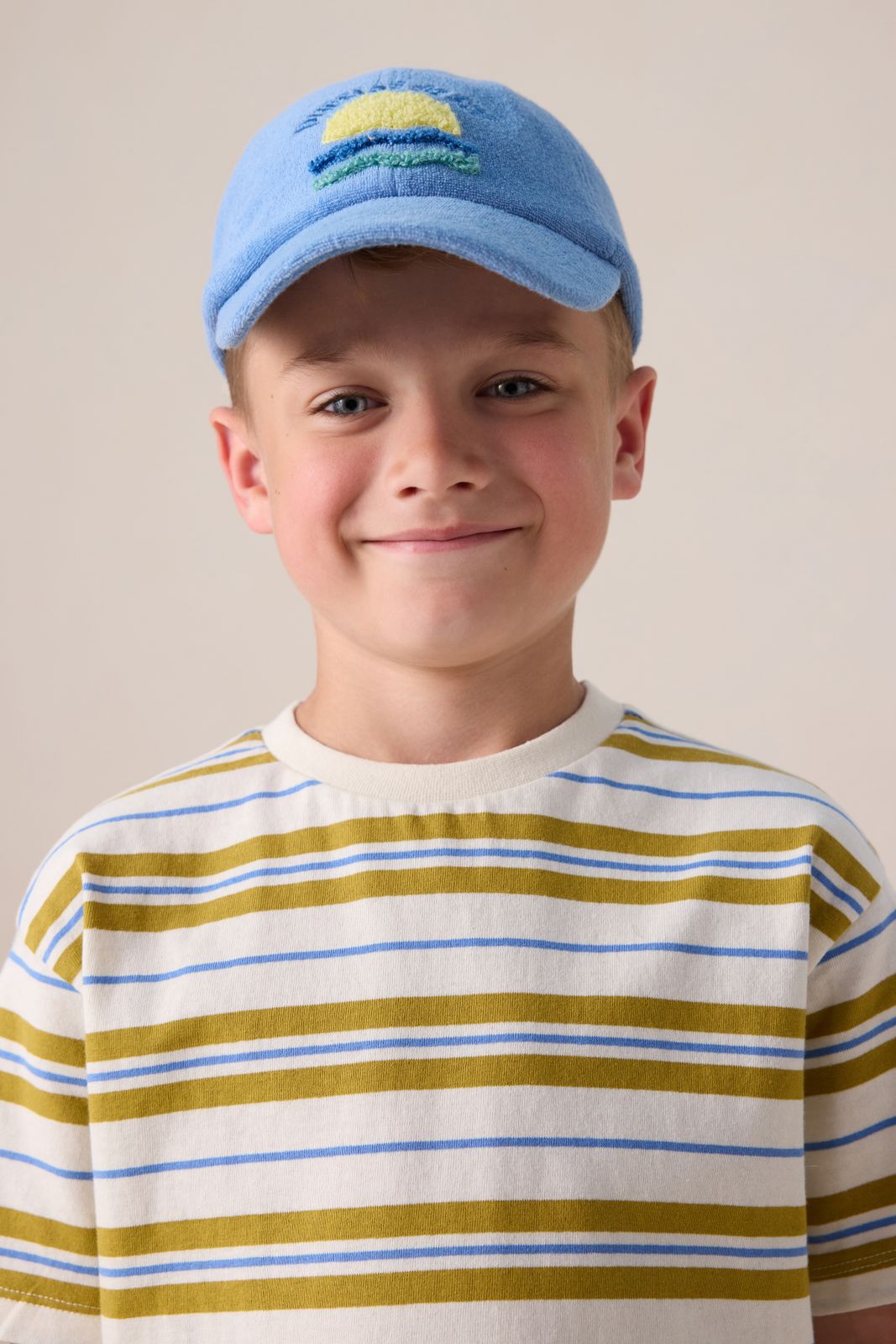 Lichtblauwe badstof pet