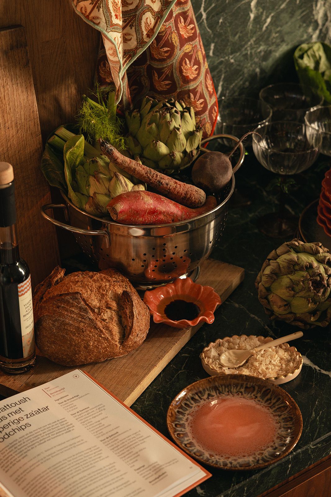 Witte schelpen theelepel