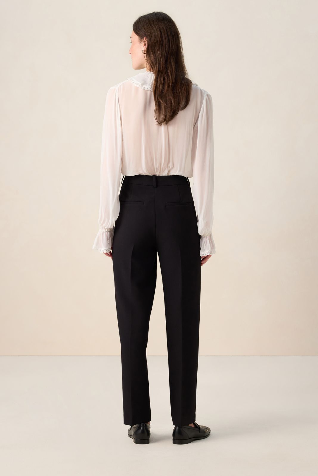 Zwarte tapered leg broek