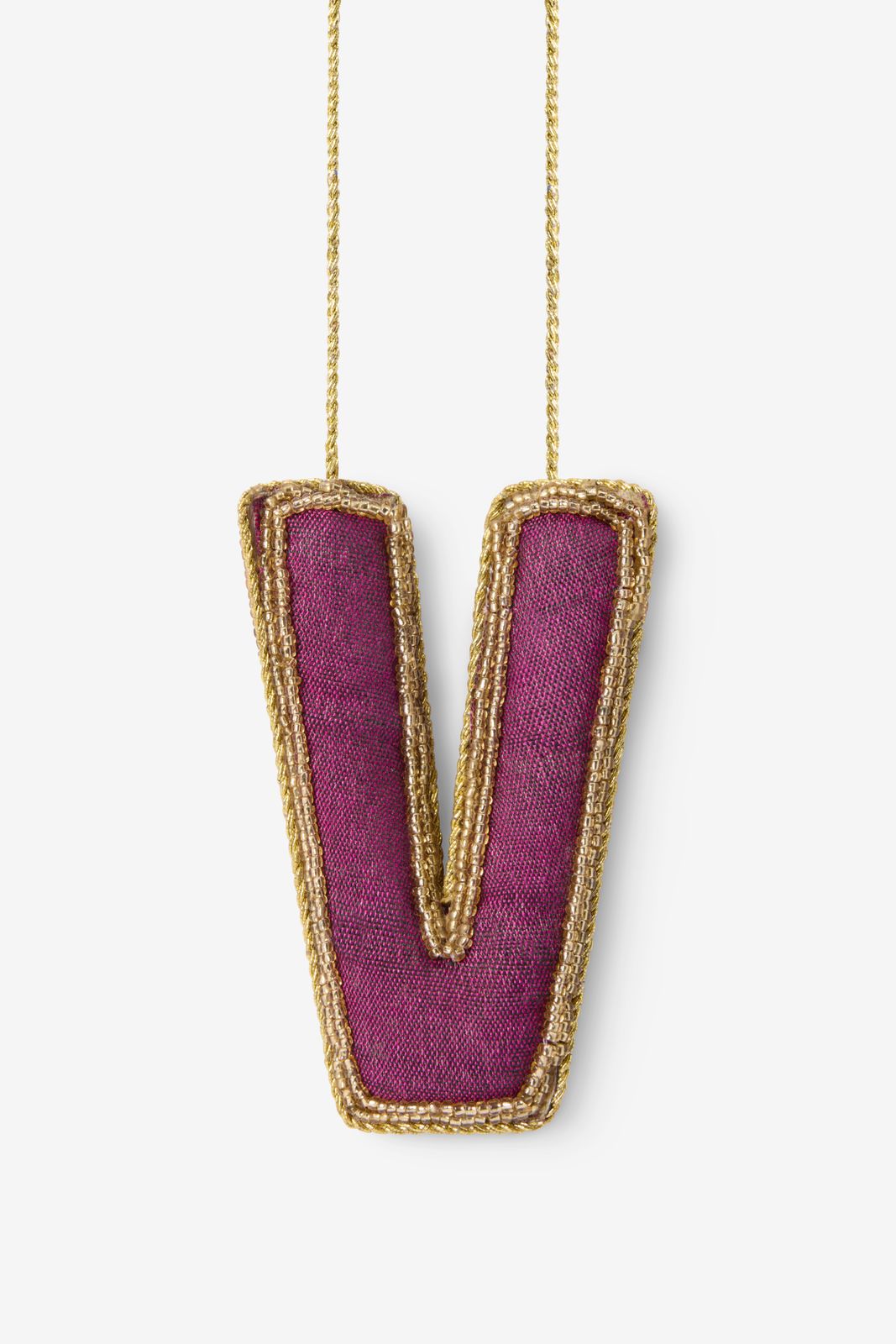 Paarse kersthanger letter V