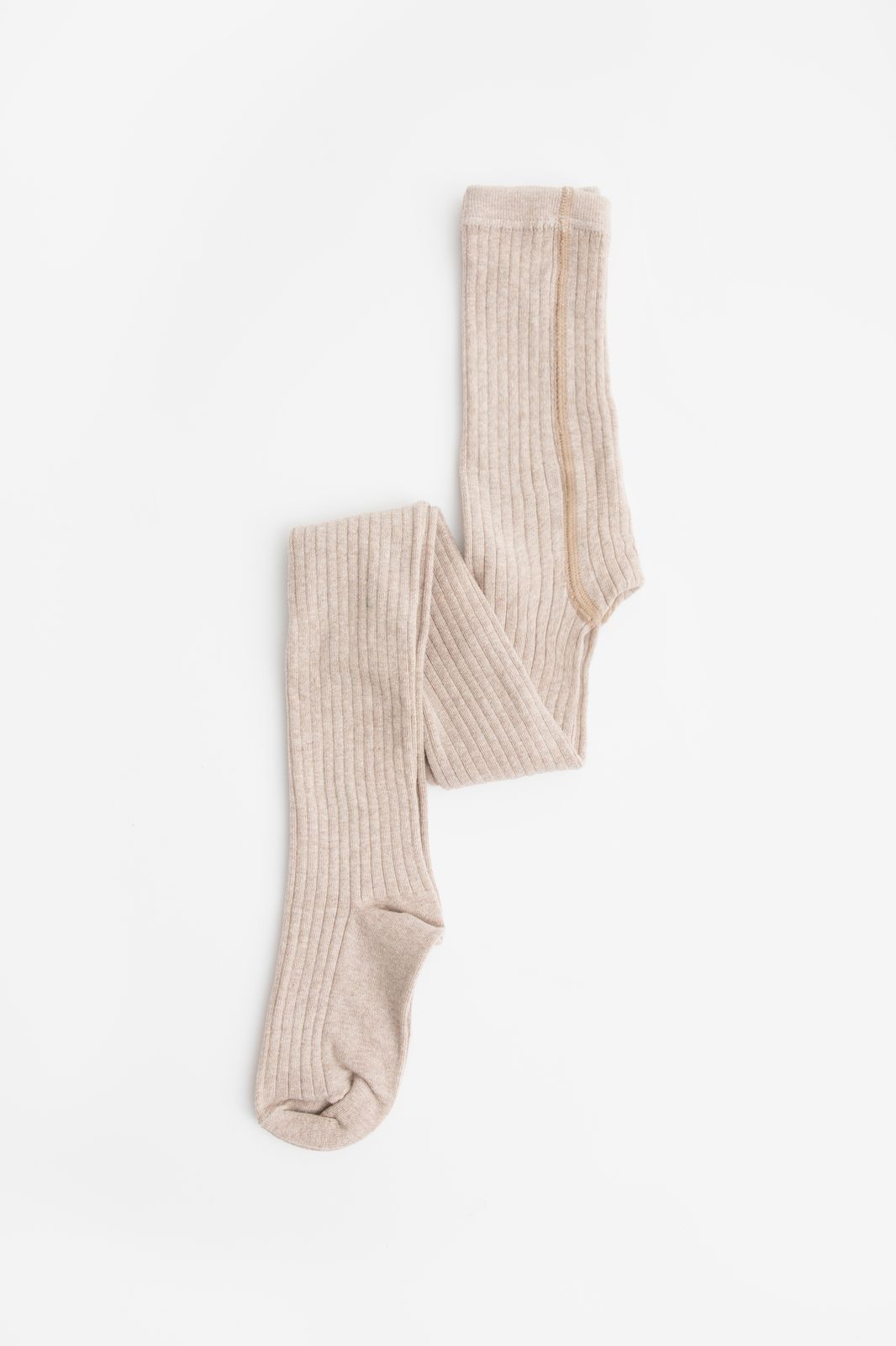 Beige katoenen rib maillot