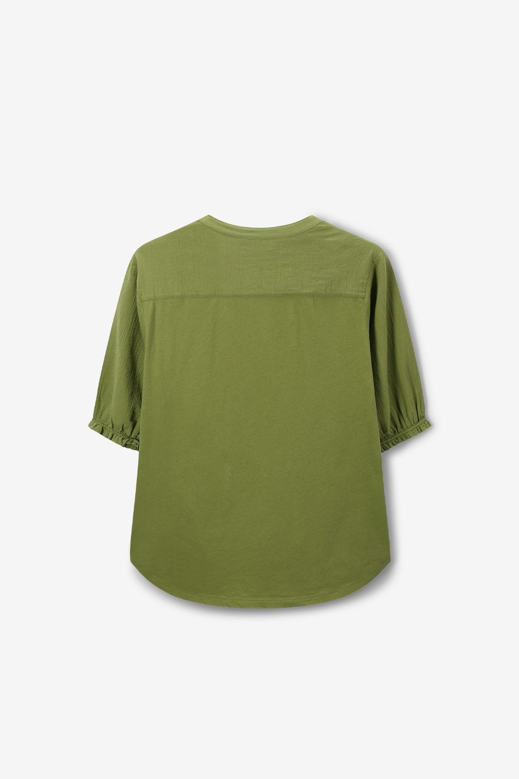 Groen T-shirt met pofmouwen