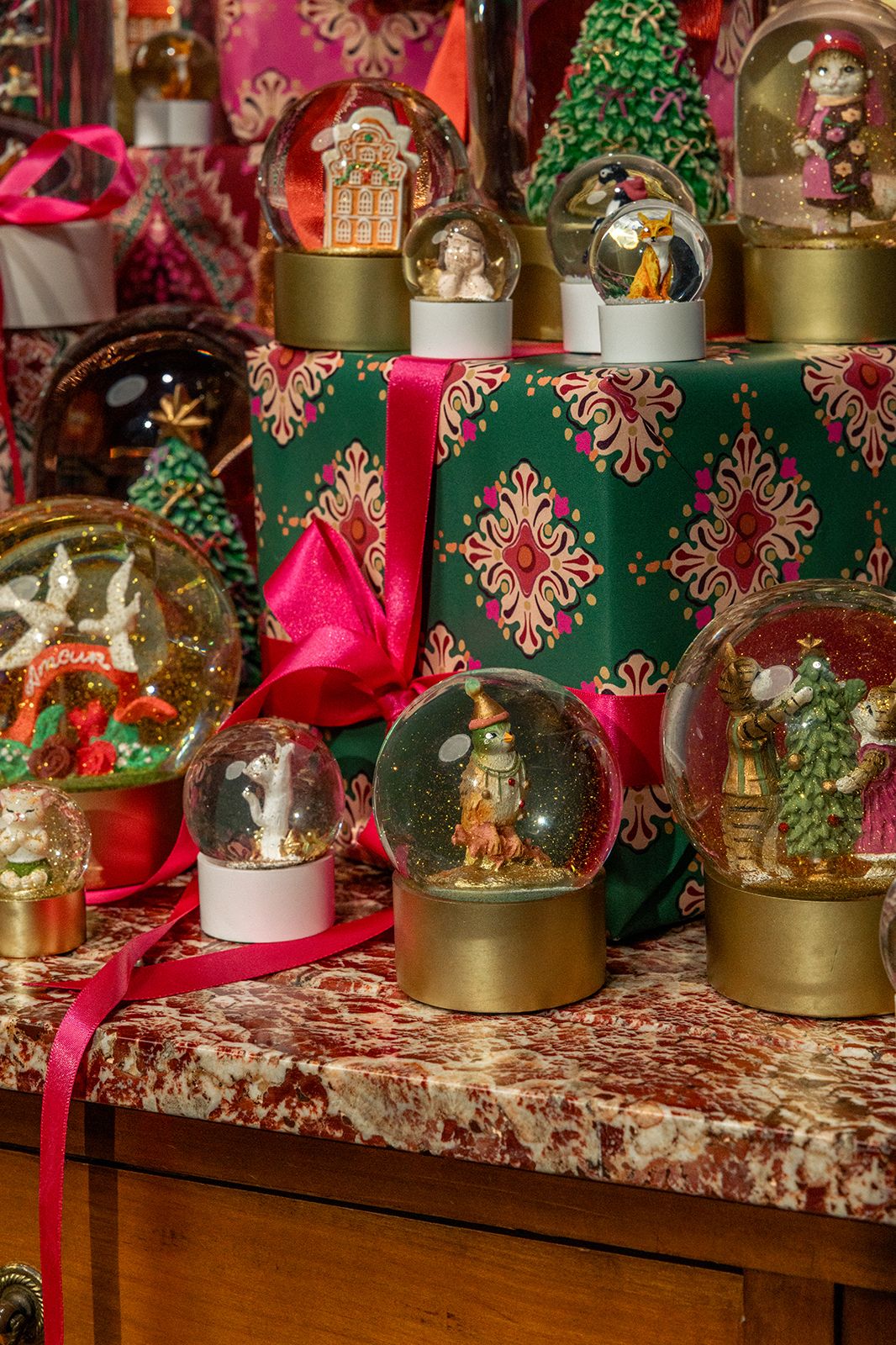 Glazen sneeuwbol met katje small