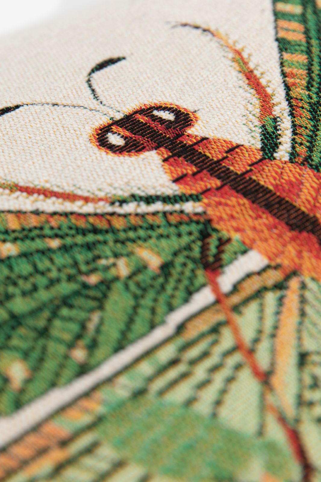 PRE-ORDER: Groen jacquard kussen dragonfly