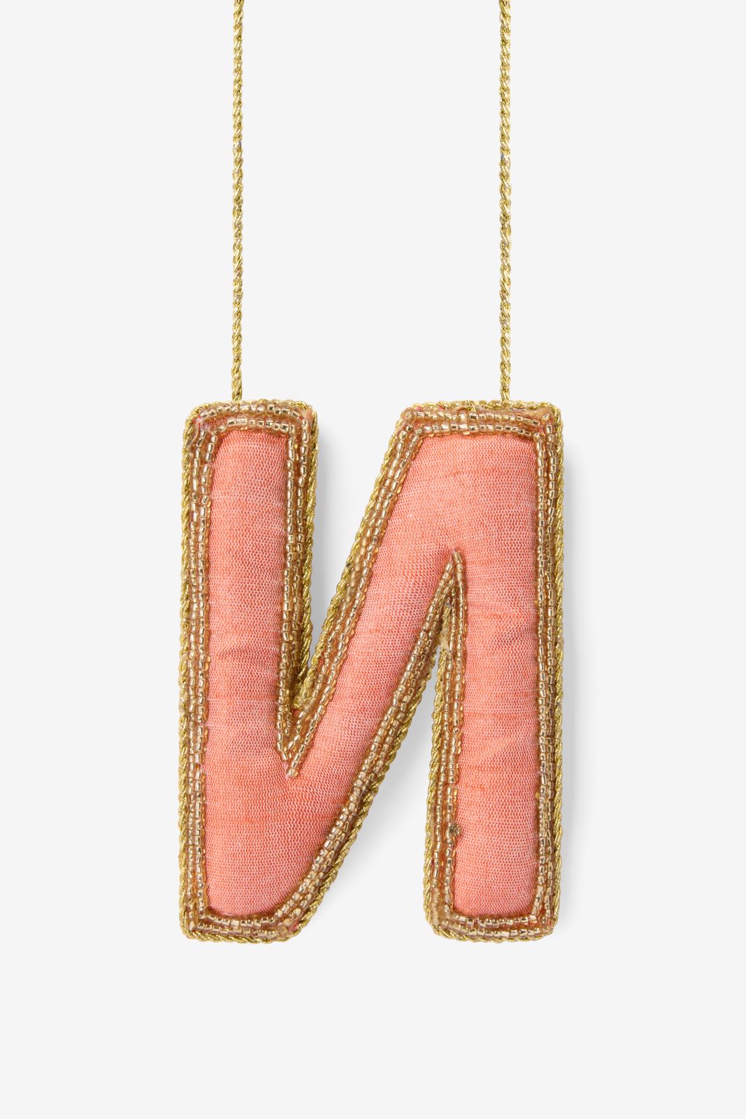 Lichtbruine kersthanger letter N