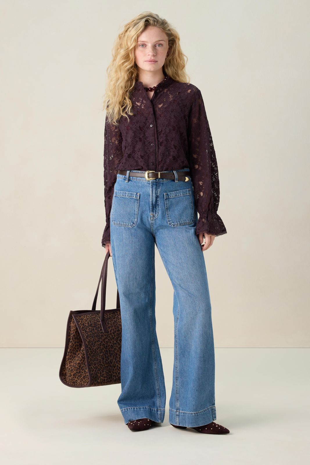 Paarse kanten blouse