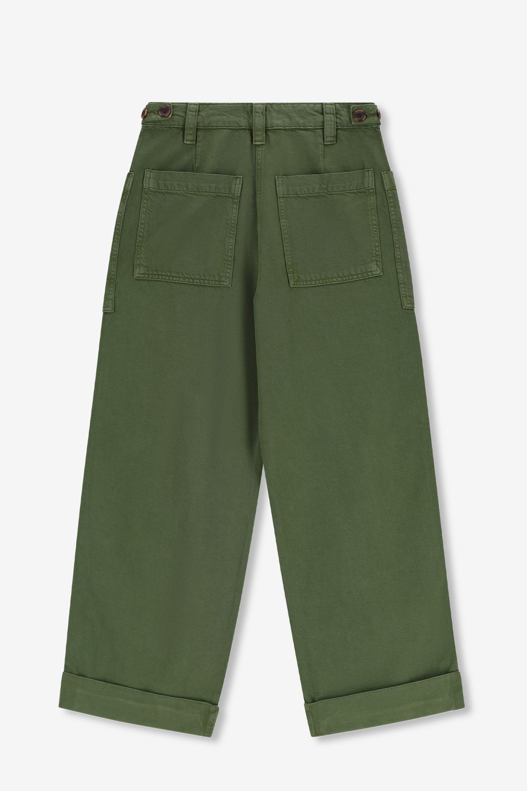 Donkergroene high waist workwear broek