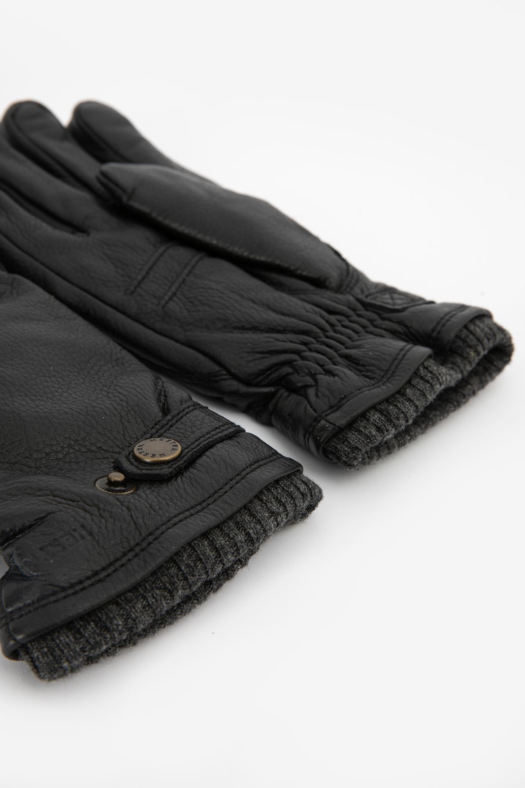 Hestra zwarte handschoenen leer