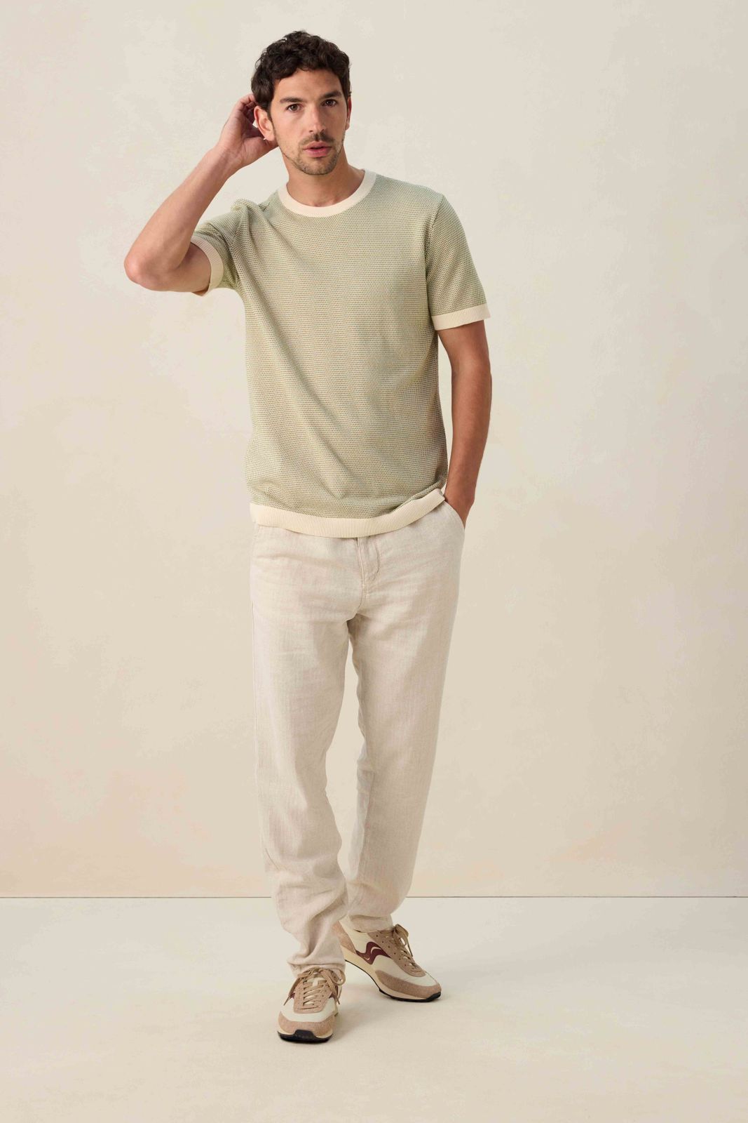 Groen gebreid T-shirt