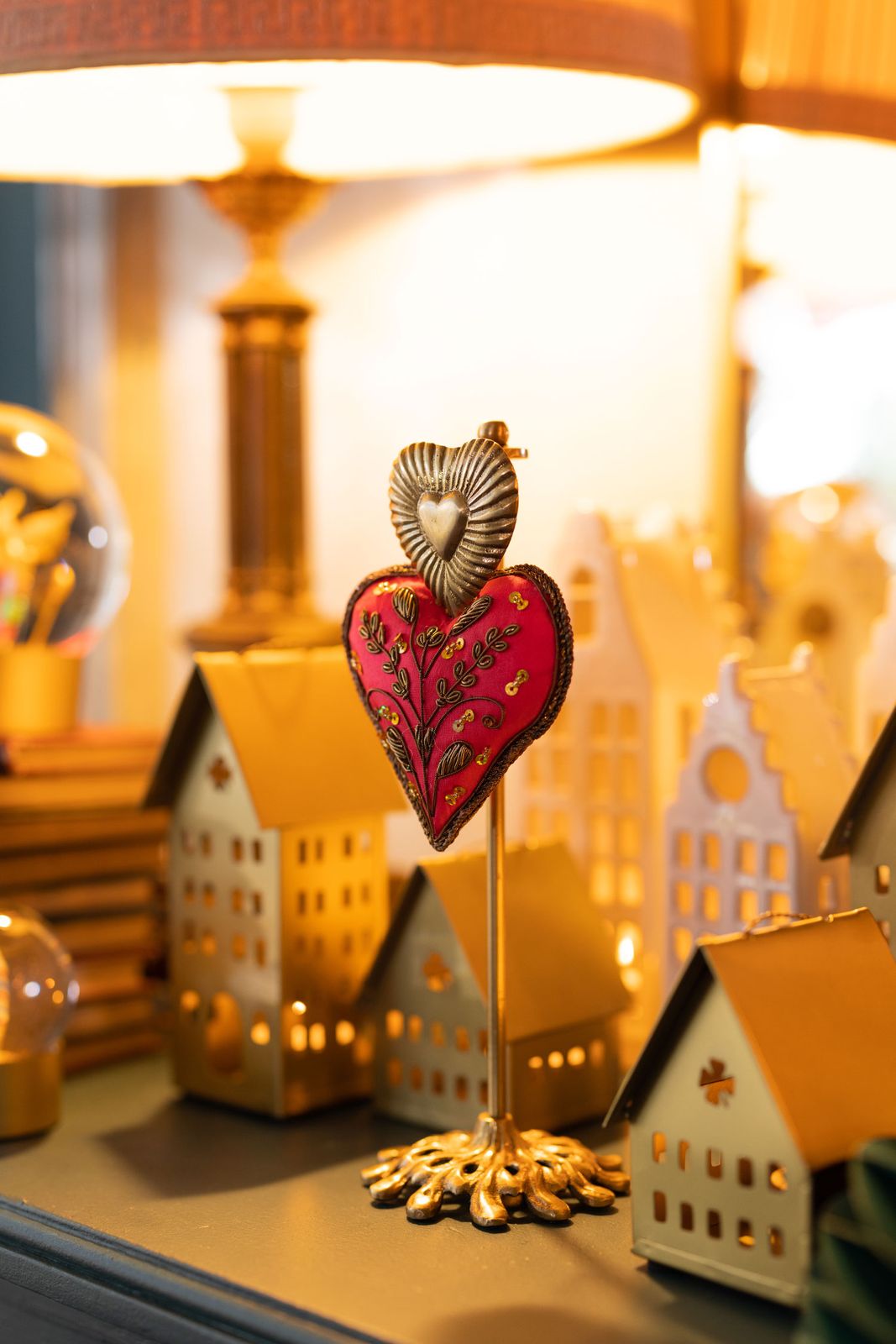 Goudkleurige kaarthouder met hartje