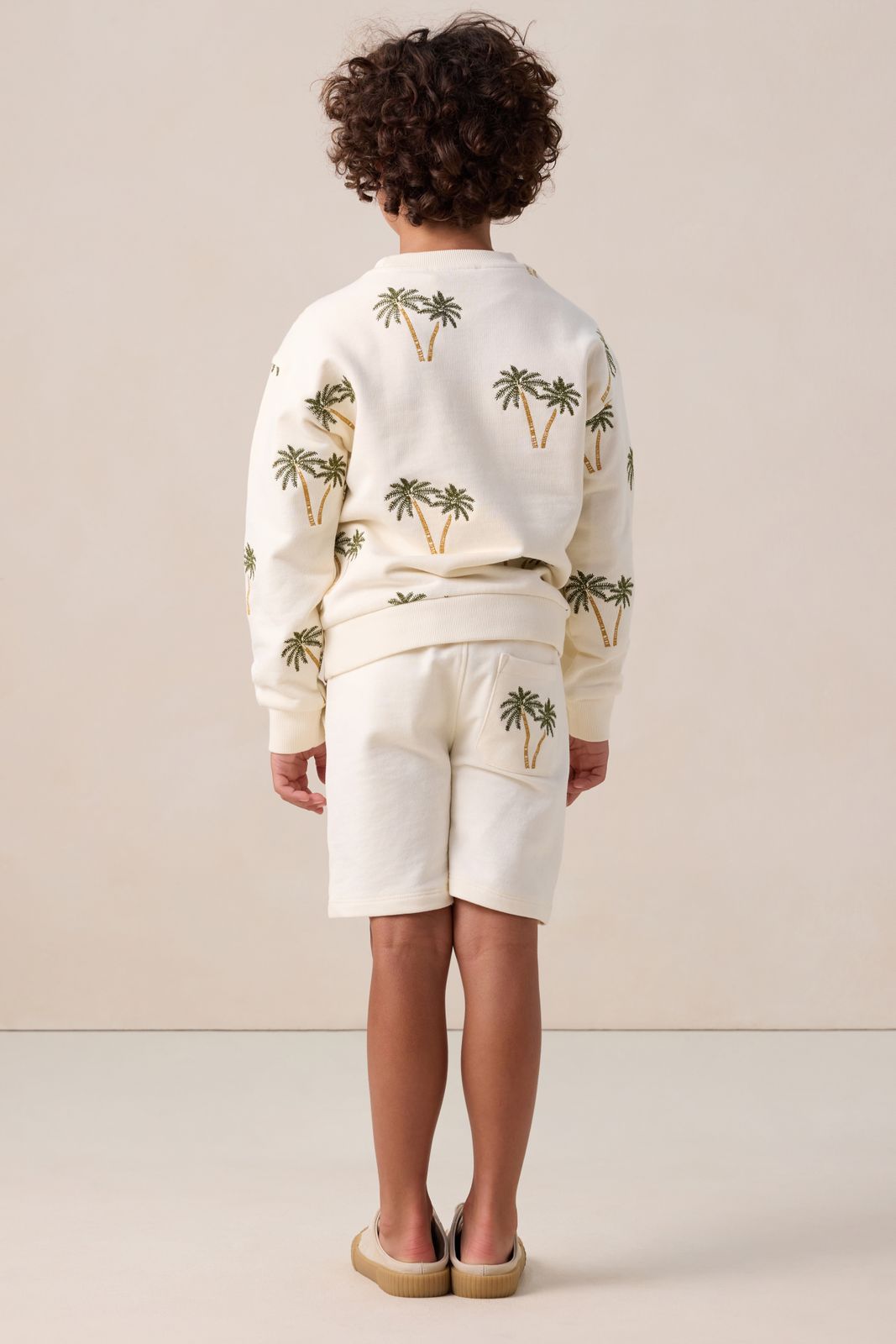 Witte short met palmboom