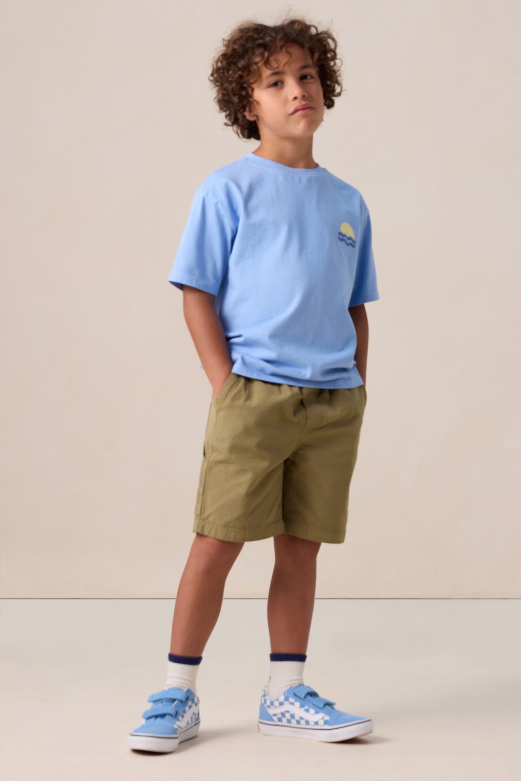 Groene pull on shorts