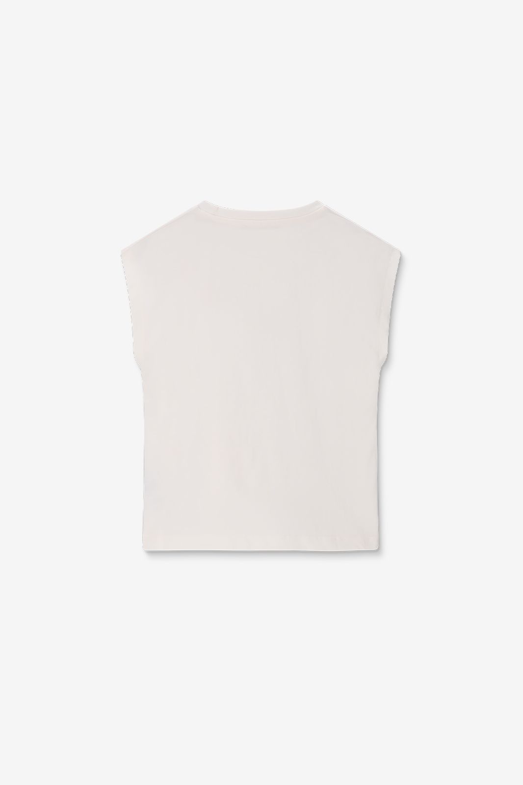 Wit T-shirt met kapmouwen