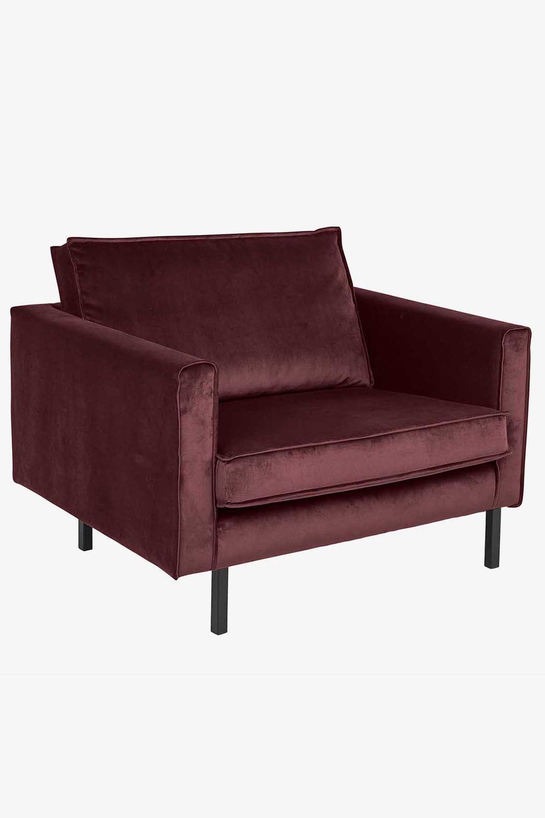 Amsterdam velvet loveseat juke wine red