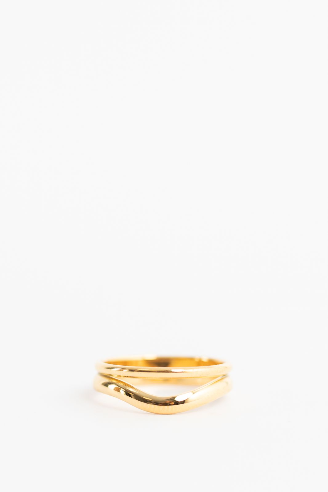 Gold plated dubbele ring