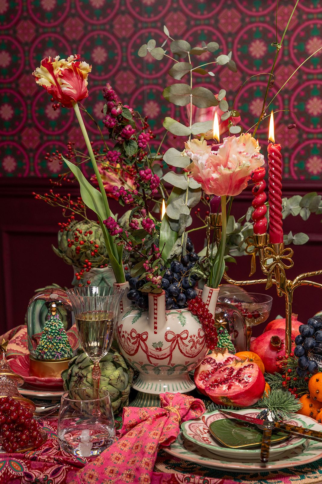 Goudkleurige kandelaar met strikjes