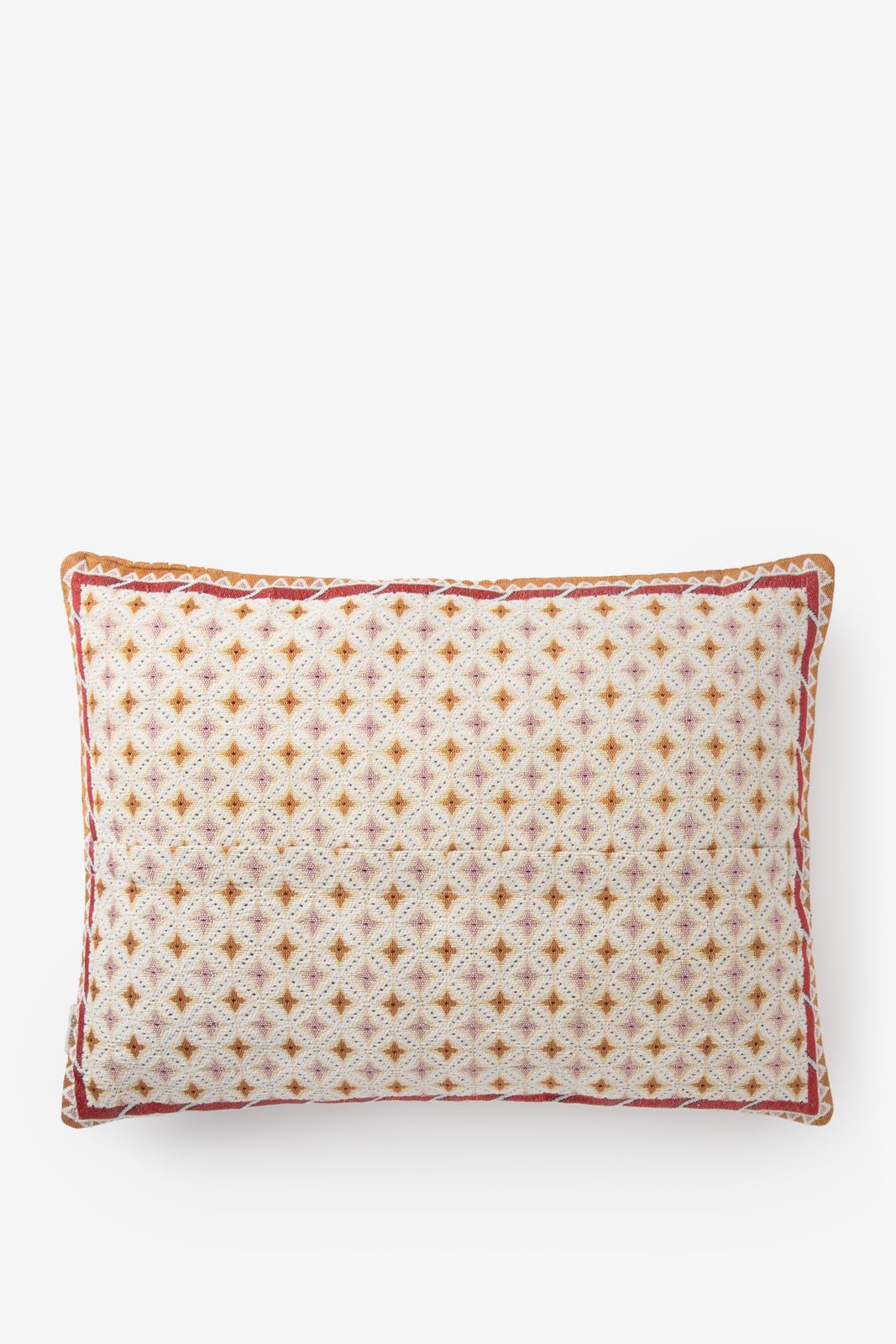 Roze geruit jacquard kussen