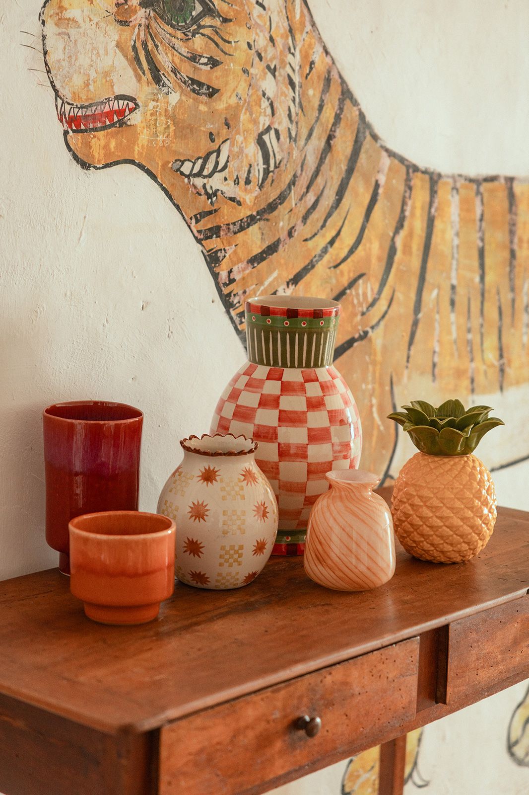 Donkerroze keramieken vaas lua glaze