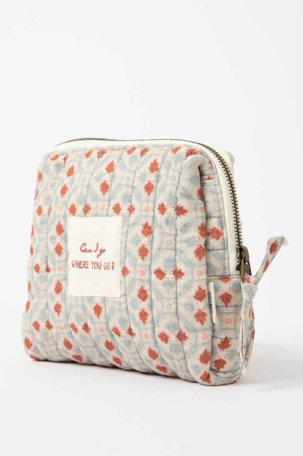 Multicolour toilettas met print en tekst