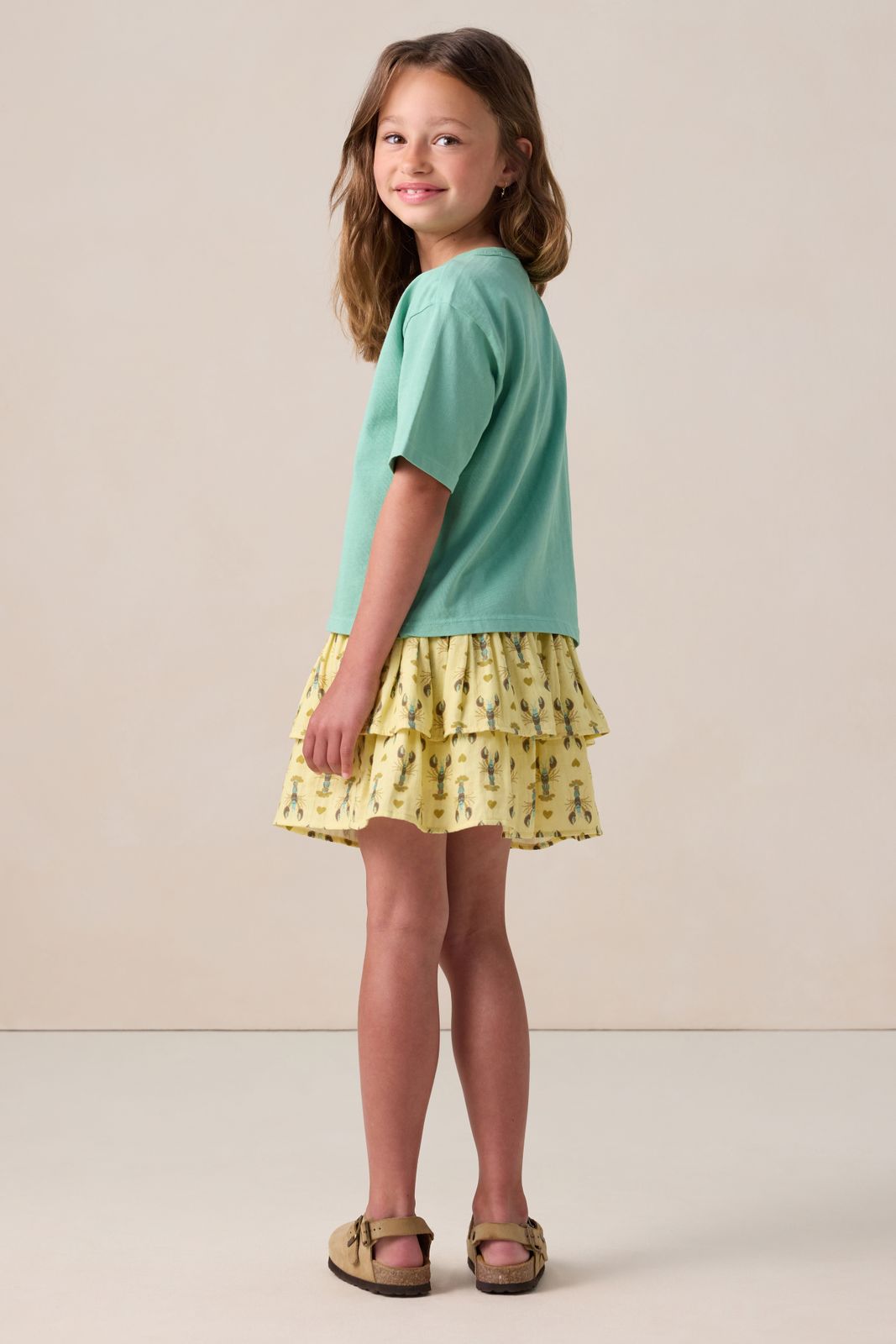 Lichtgele rok met print