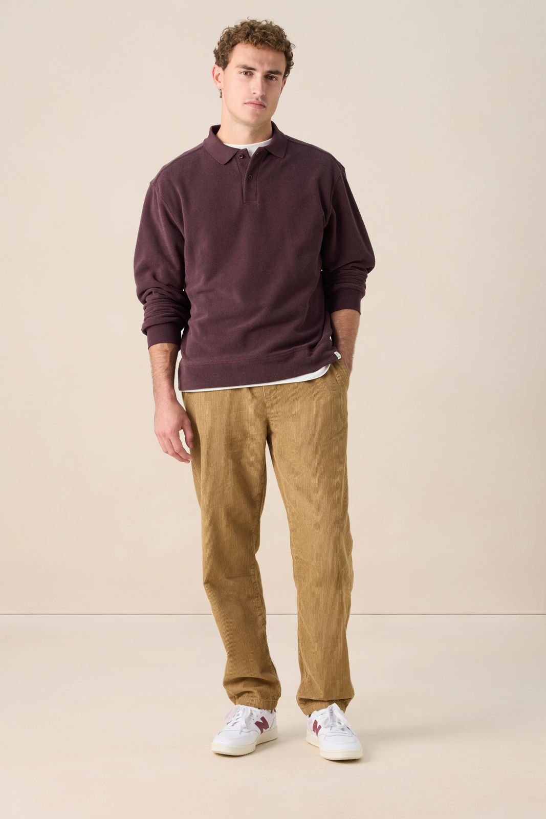 Bruine badstof sweater