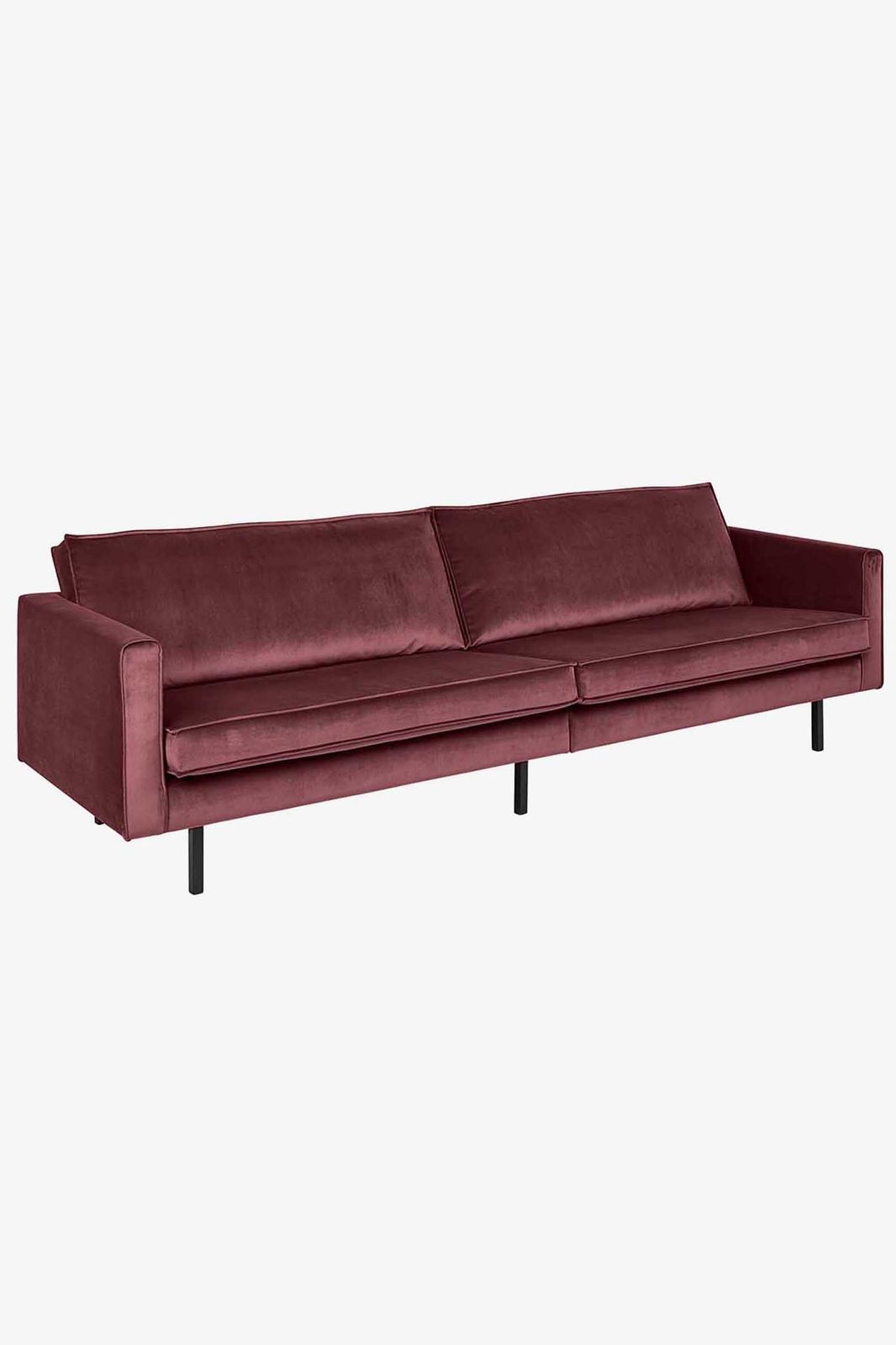 Amsterdam velvet bank 4-zits juke wine red