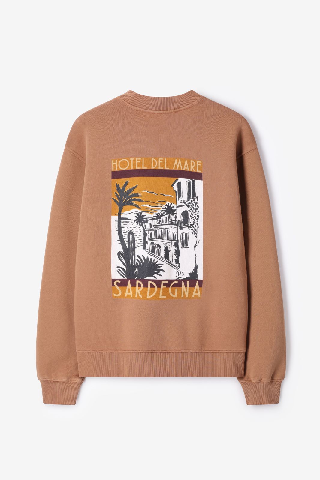 Bruine sweater met artwork