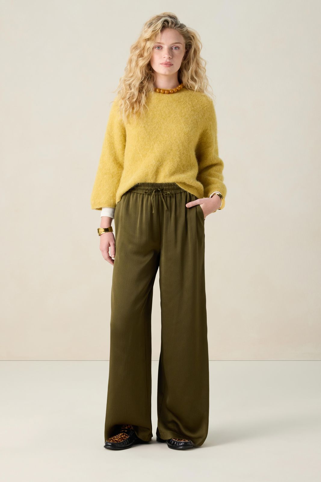 Gele trui met ruit patroon