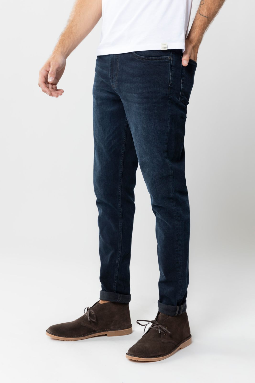 Porter donkerblauwe mid-rise Slim Fit Jeans