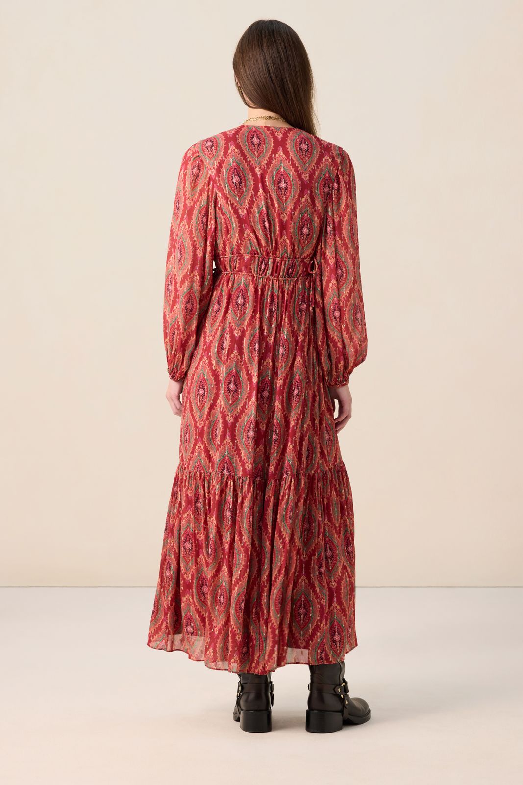 Rode maxi jurk met print