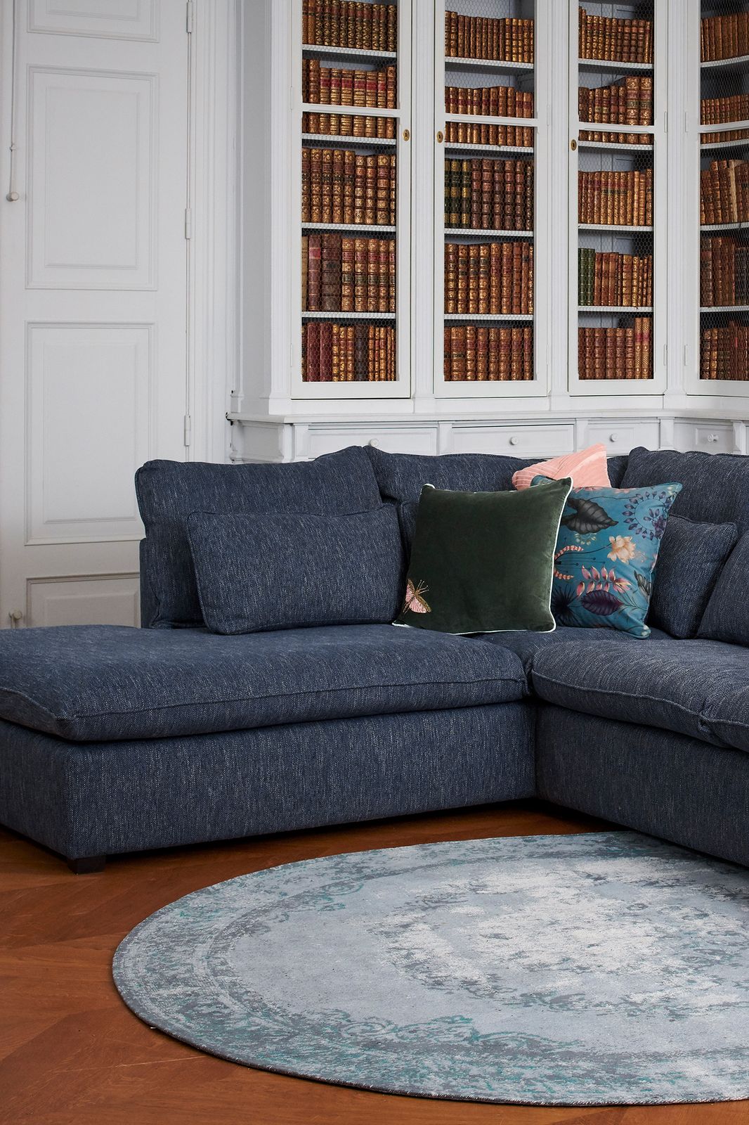 Baron bank 3.5-zits lounge links ranch donkerblauw