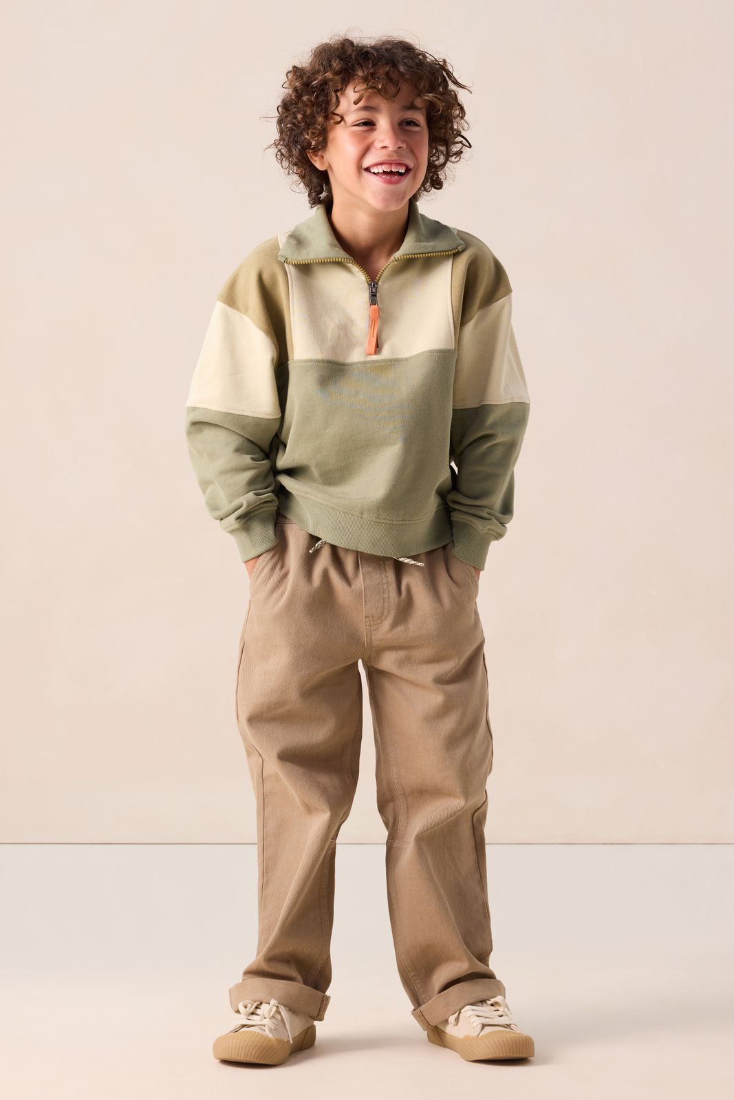 Groene colourblock sweater