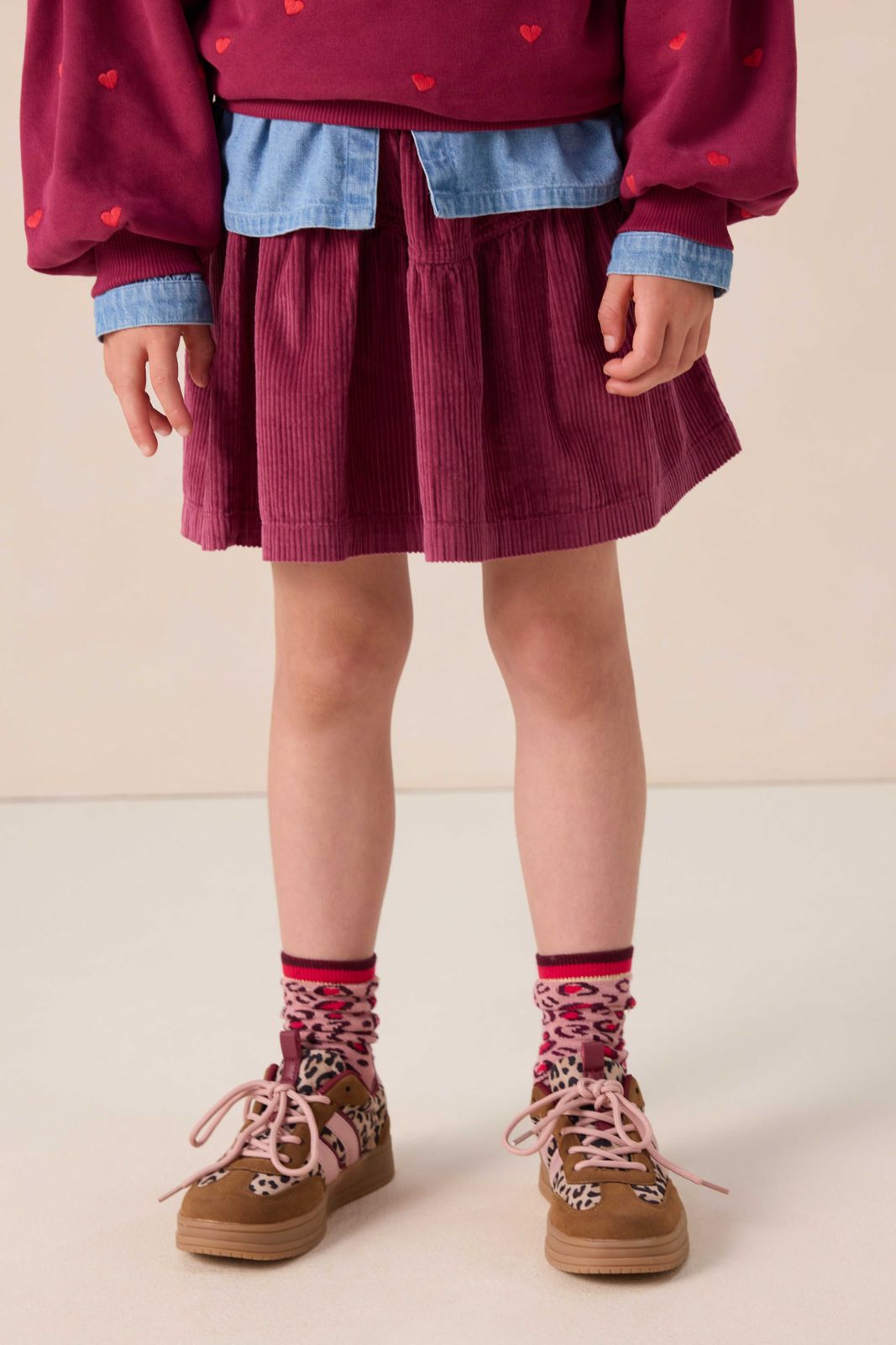 Bruine leopard sneakers met strepen