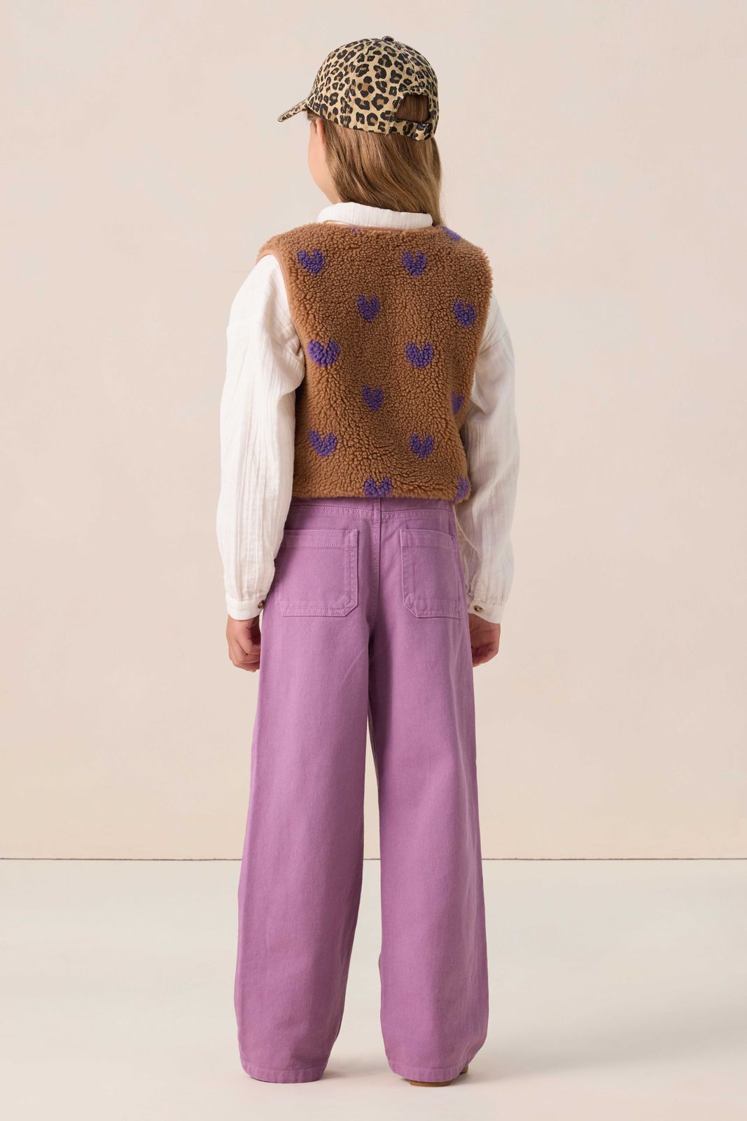 Lichtpaarse straight leg jeans