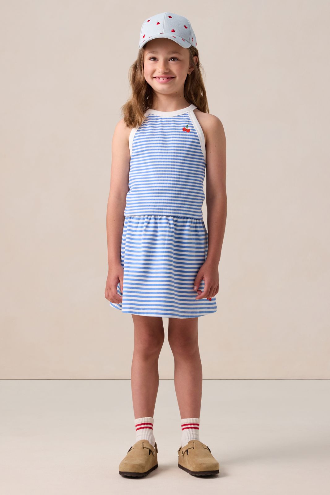 Blauw singlet met artwork