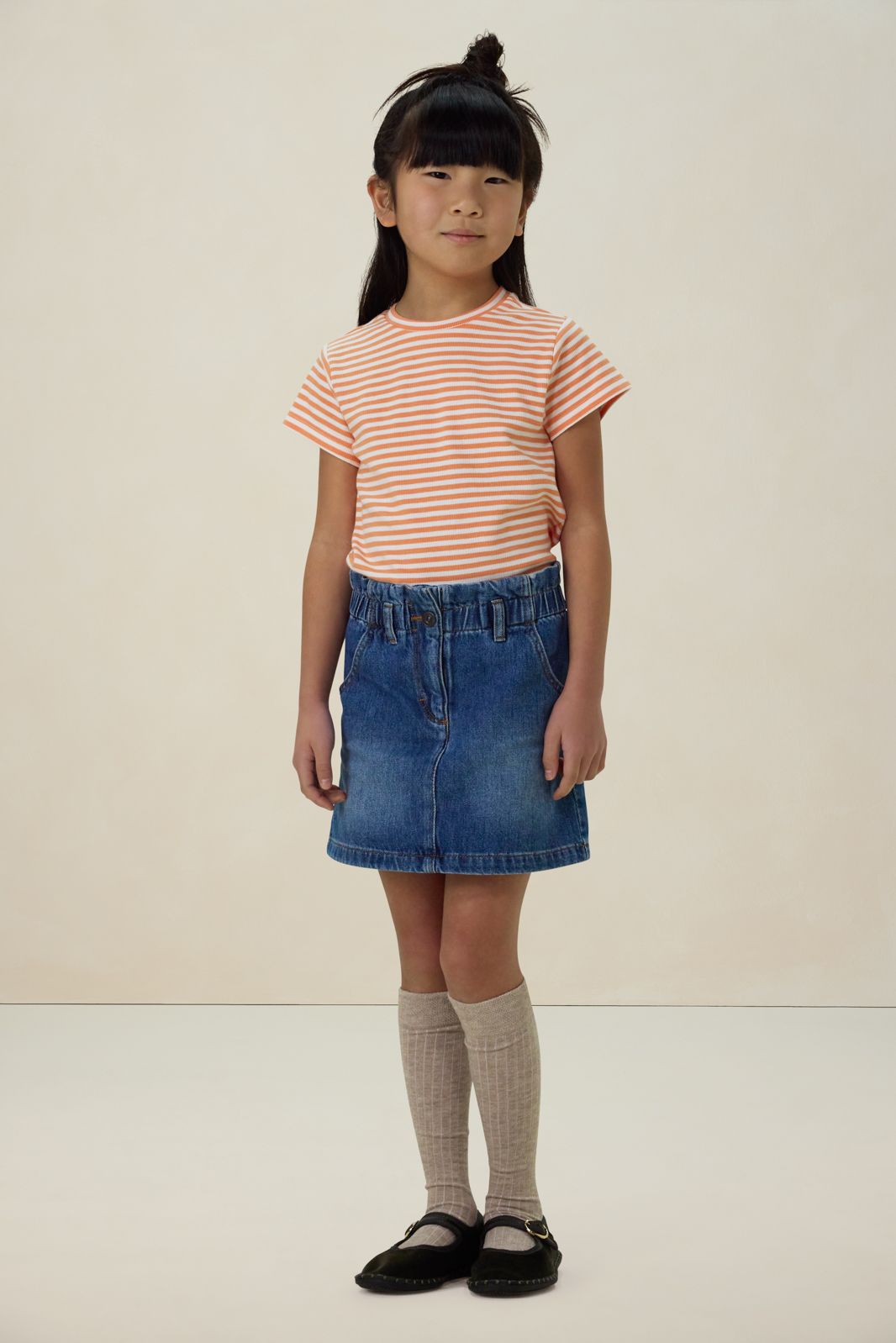 Oranje gestreept t-shirt