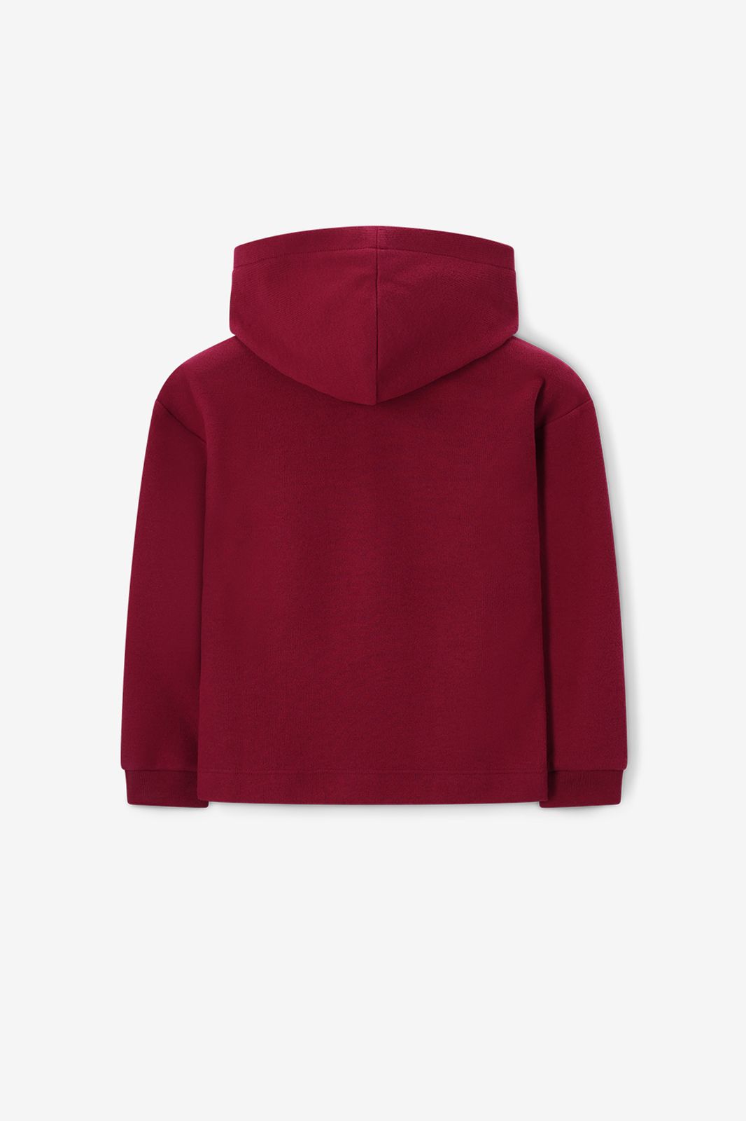 Donkerrode hoodie met artwork