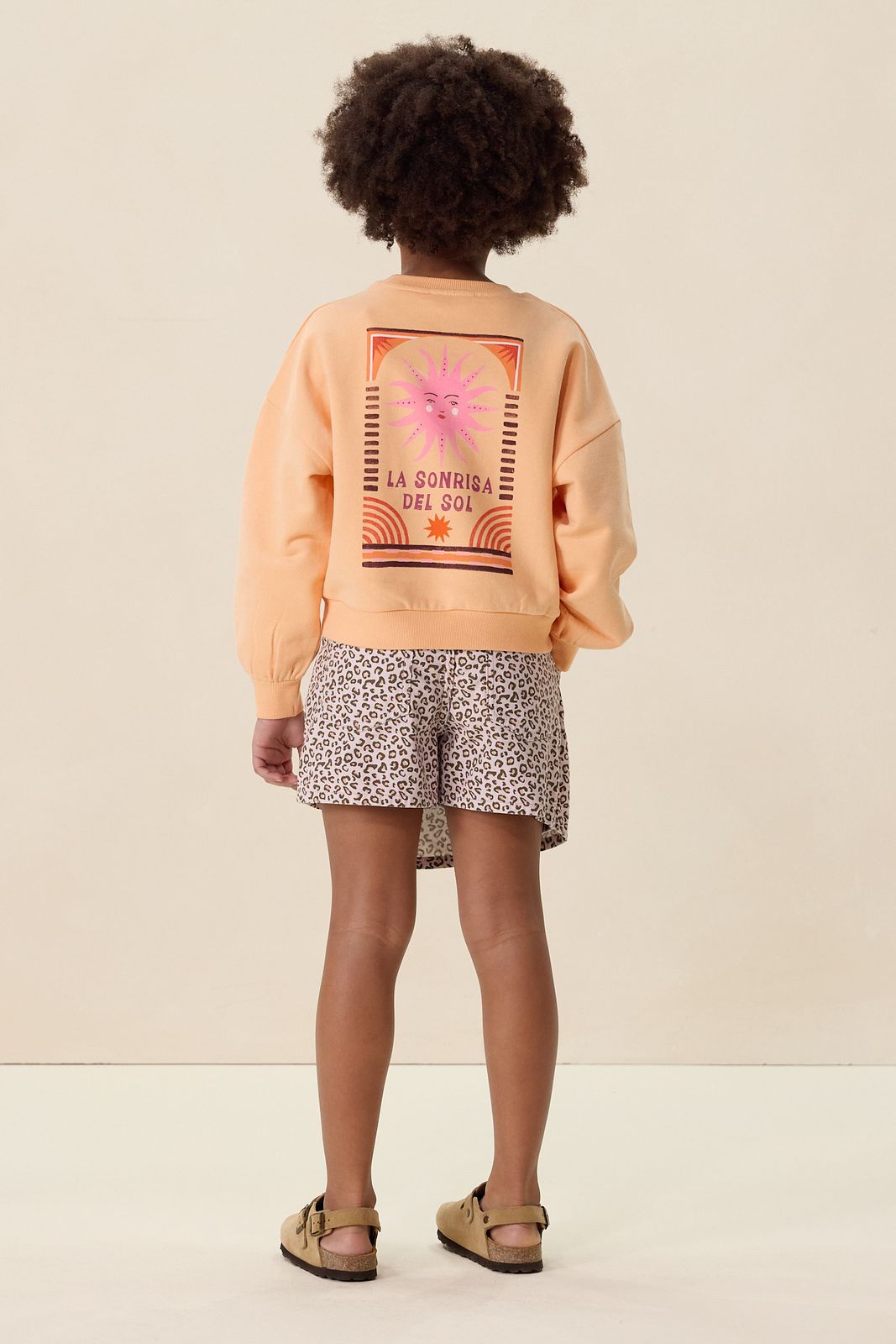 Lichtroze skort met leopard print