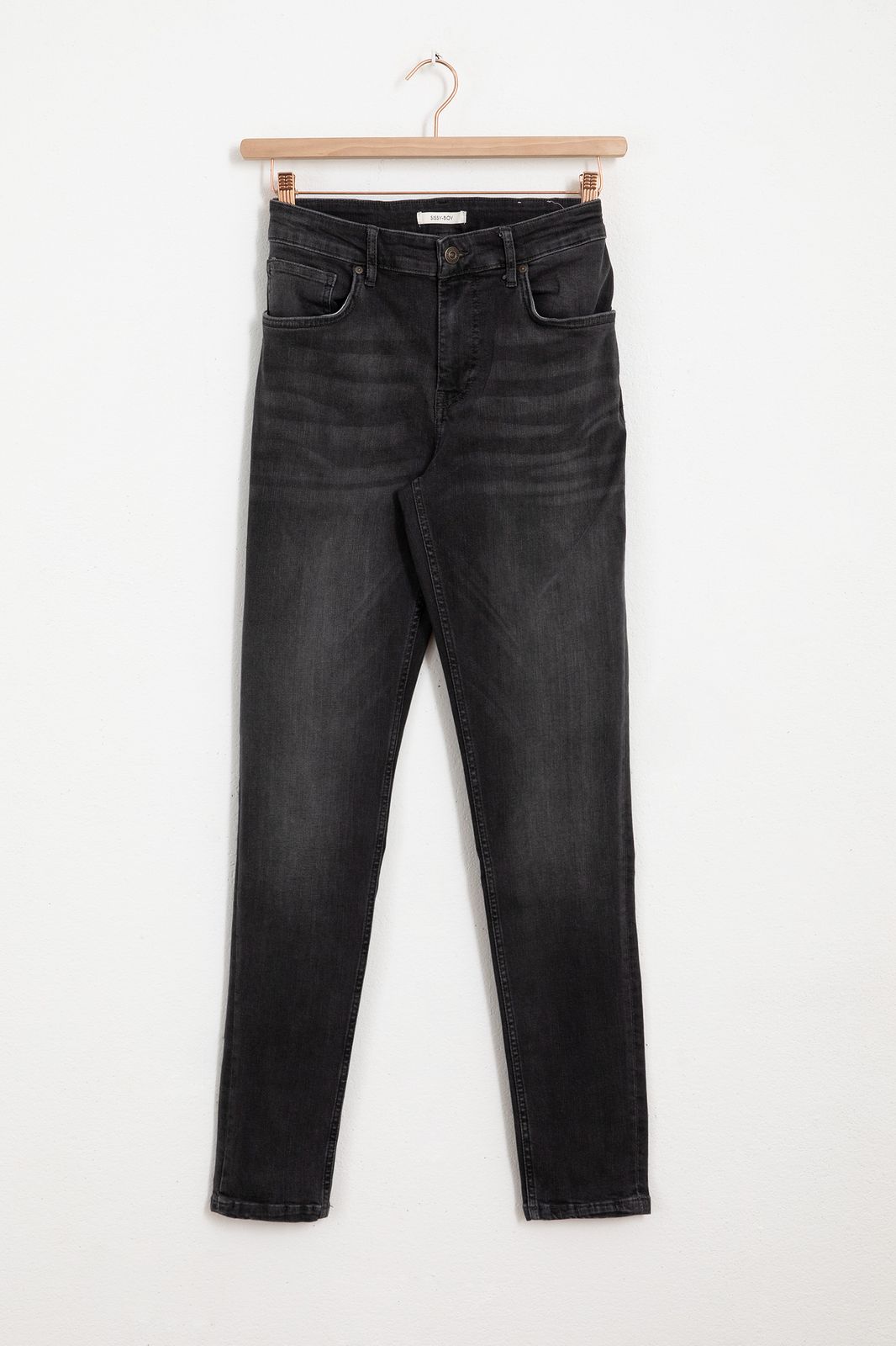 Porter donkergrijze mid-rise slim fit jeans
