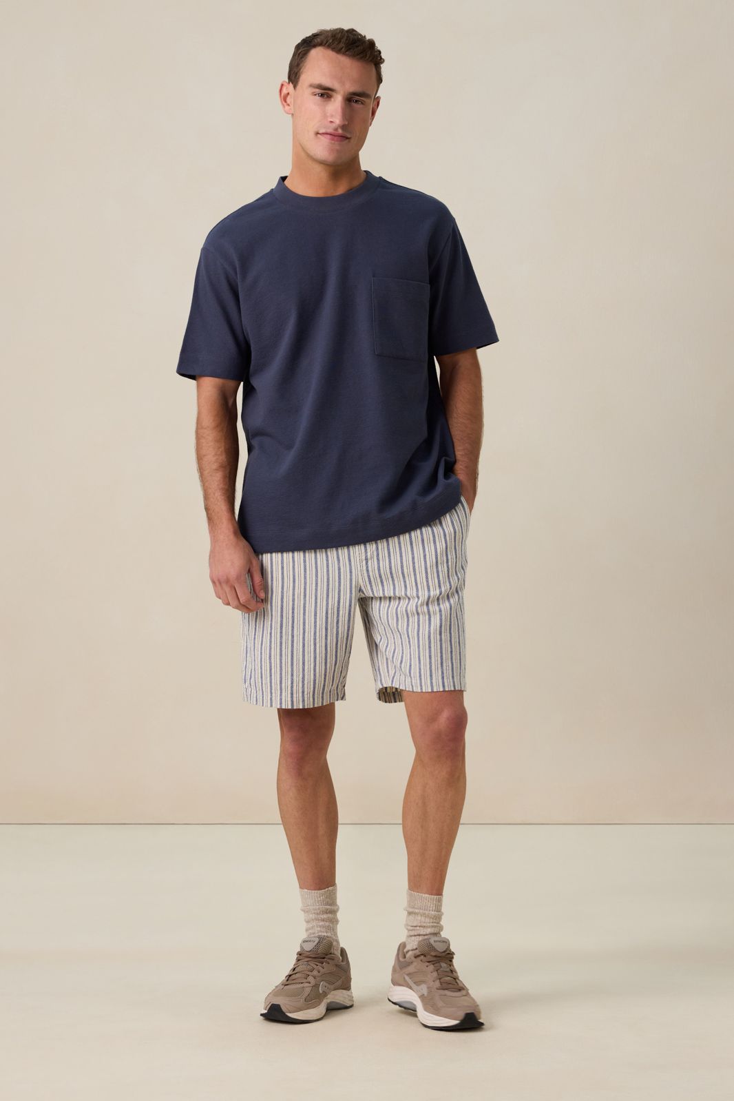 Donkerblauw boxy T-shirt