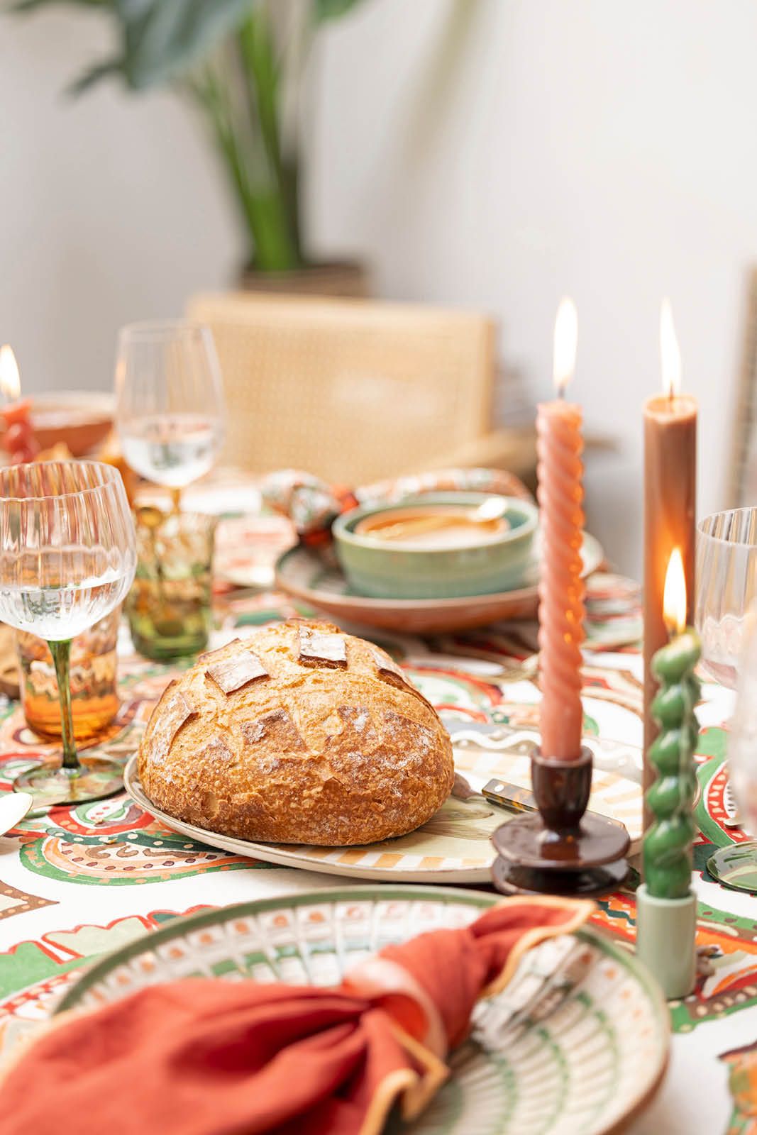 Bruine ruffle kandelaar medium