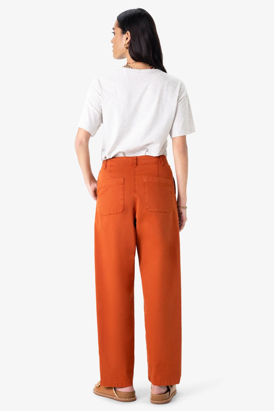 Donkeroranje mid waist tapered leg jeans