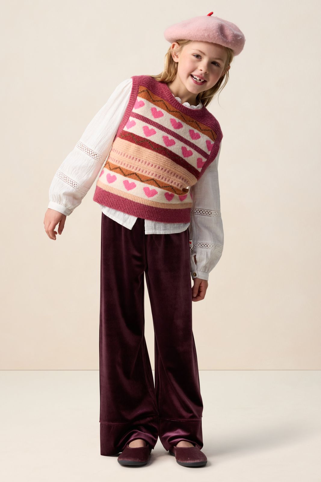 Donkerrode wide leg legging