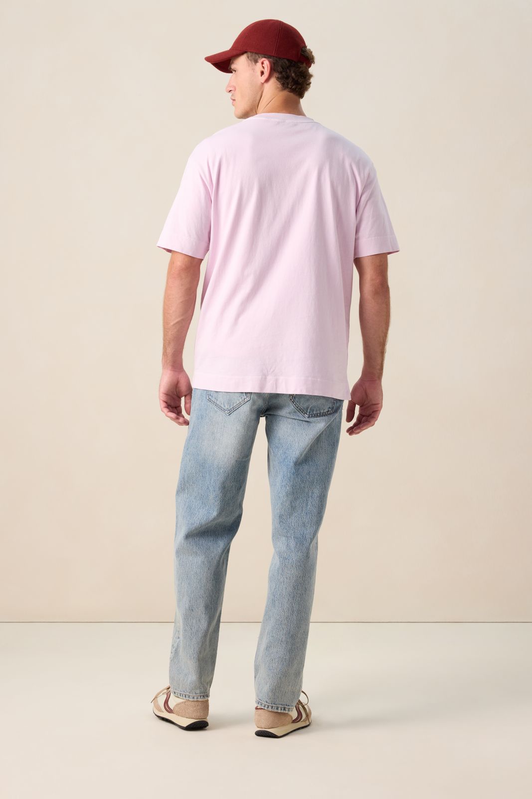 Lichtroze boxy T-shirt