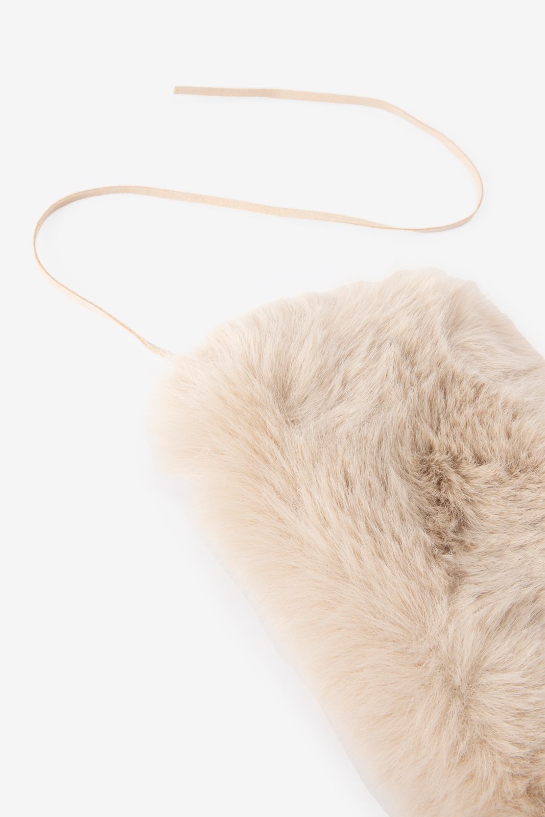 Beige faux fur sjaal