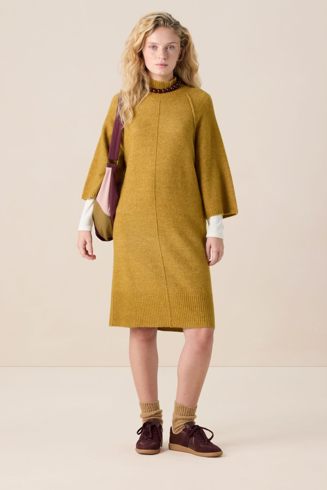 Groene gebreide jurk