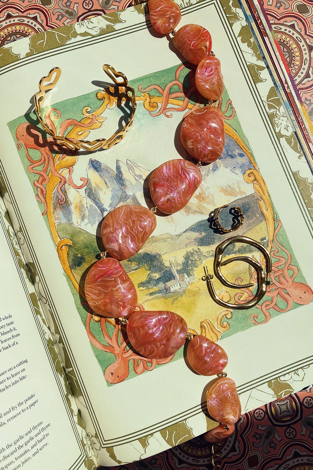 Gold plated irregular hoops